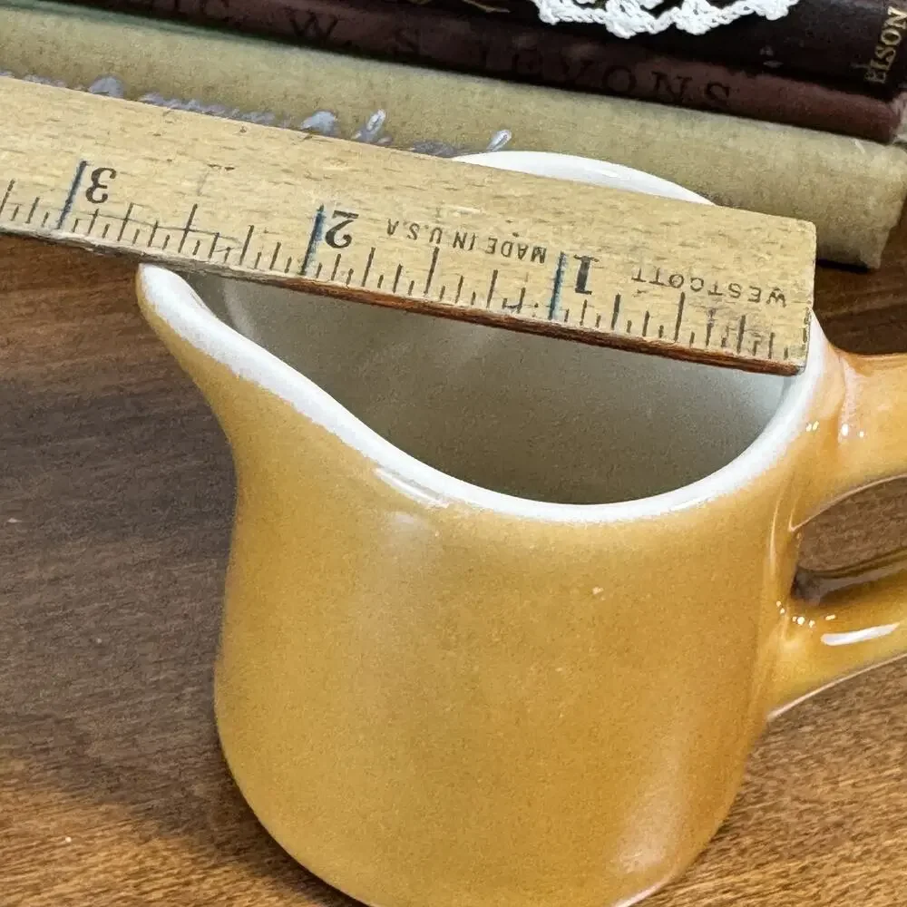 Vintage La Cuisini Canada Mustard Yellow Ceramic Creamer Pitcher 3805 2.5